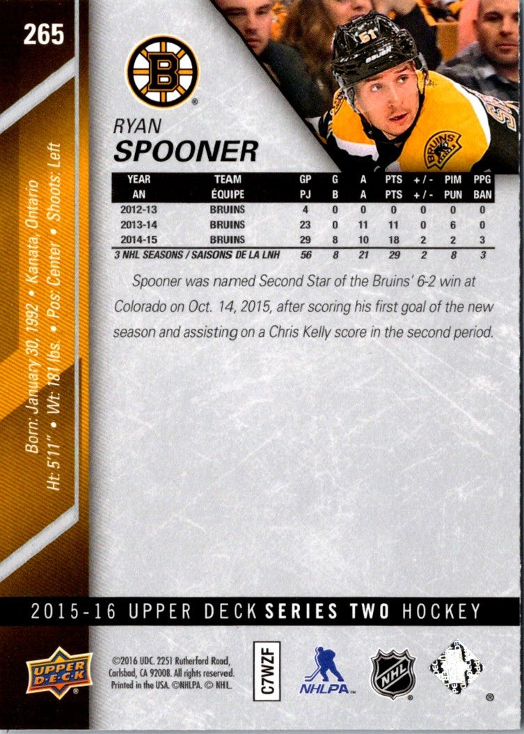 2015 Upper Deck Ryan Spooner