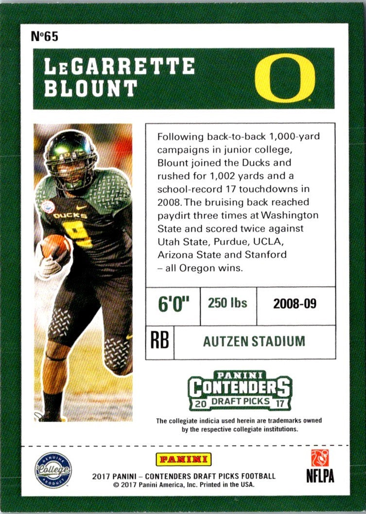 2017 Panini Contenders Draft Picks LeGarrette Blount