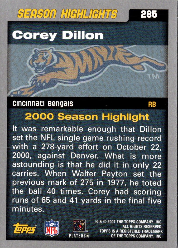 2001 Topps Corey Dillon