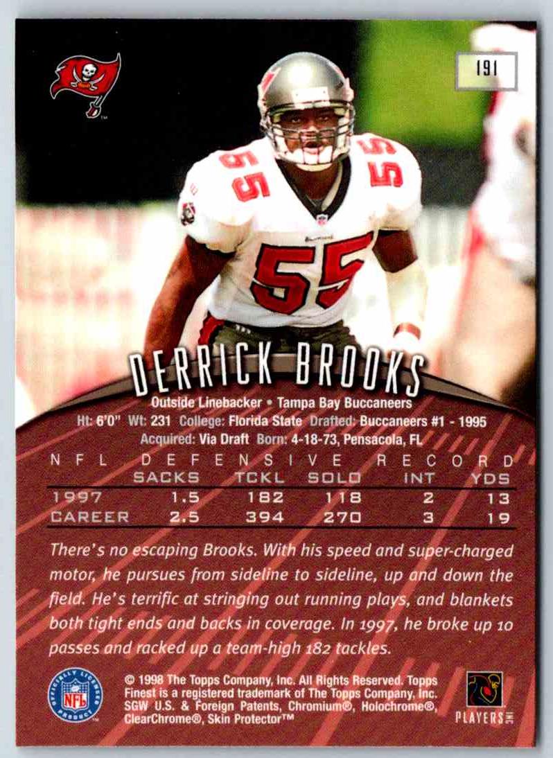 1998 Topps Finest Football Derrick Brooks