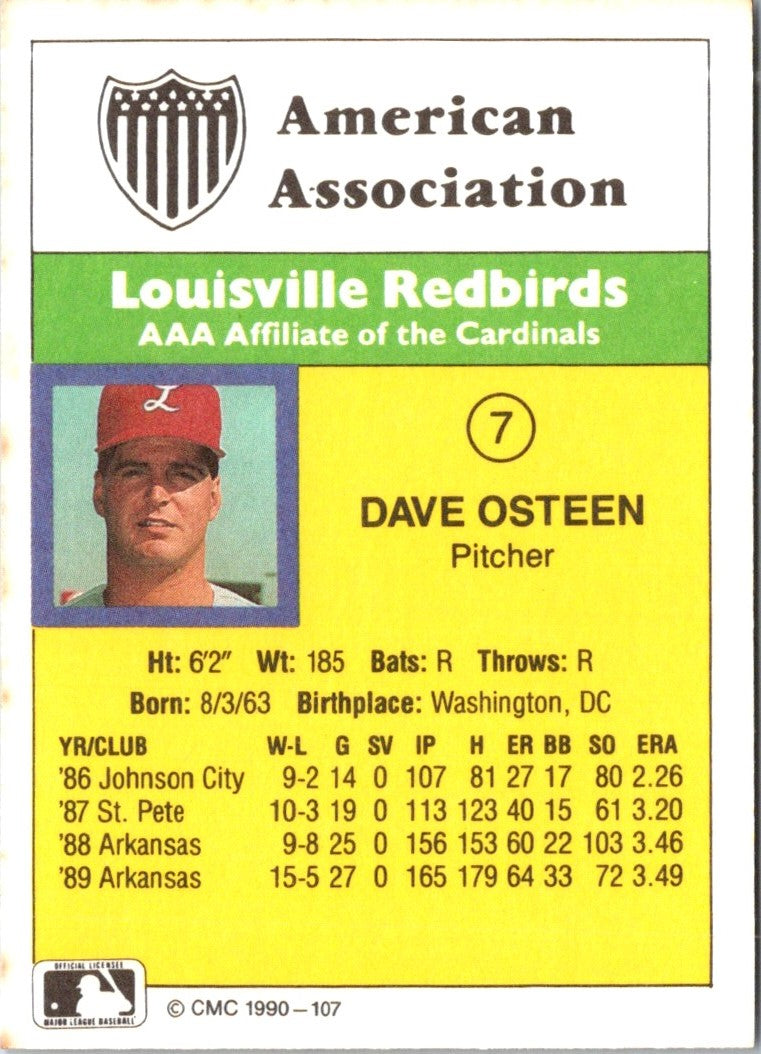 1990 CMC Louisville Redbirds Dave Osteen