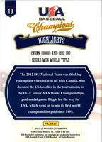 2013 Panini USA Champions Highlights Cavan Biggio and #10