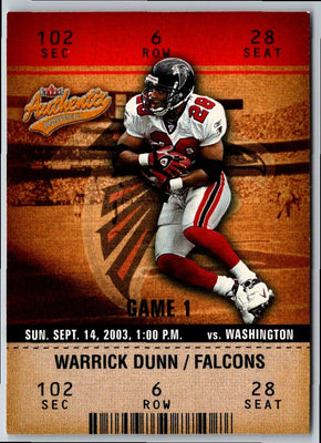 2003 Fleer Authentix Warrick Dunn #69