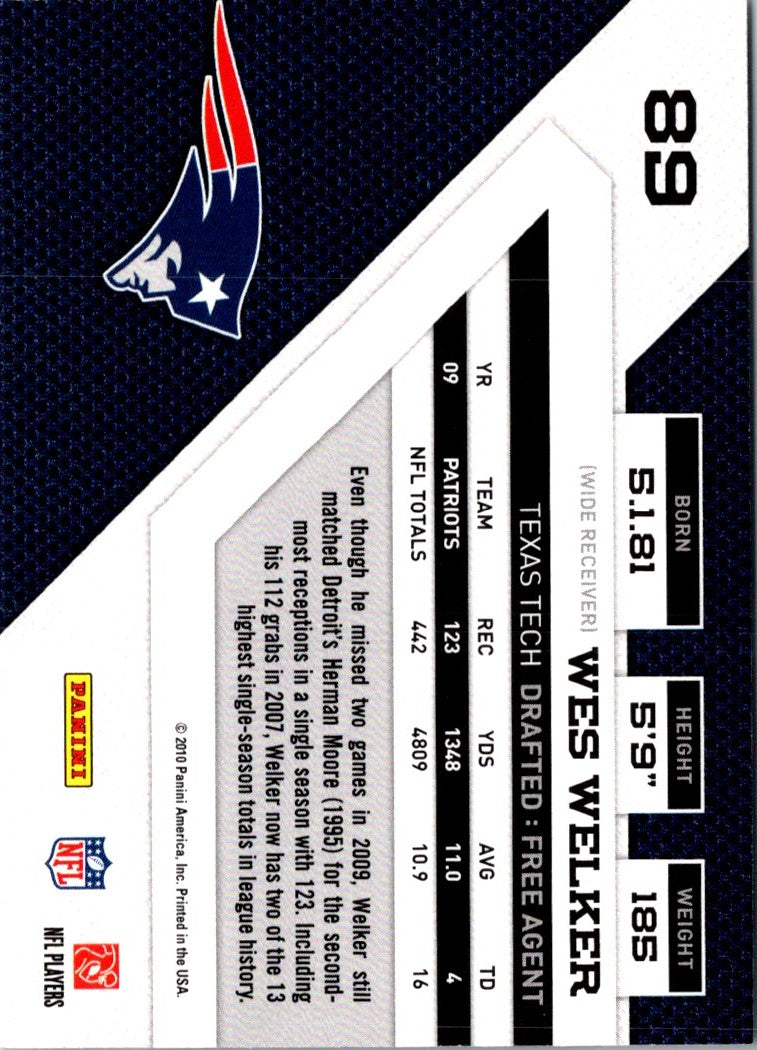 2010 Panini Gridiron Gear Wes Welker