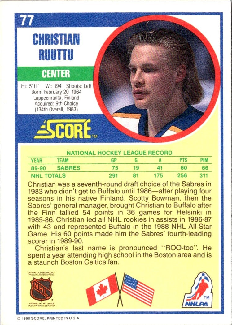 1990 Score Christian Ruuttu