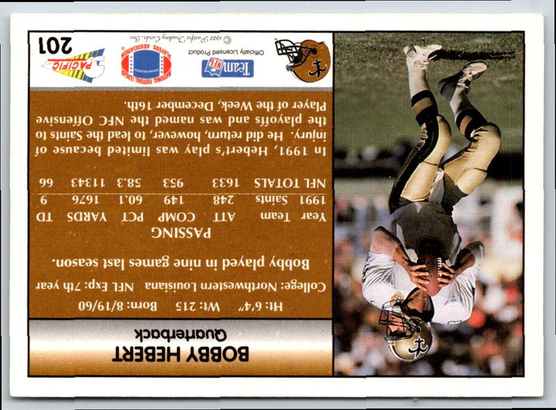 1992 Pacific Bobby Hebert