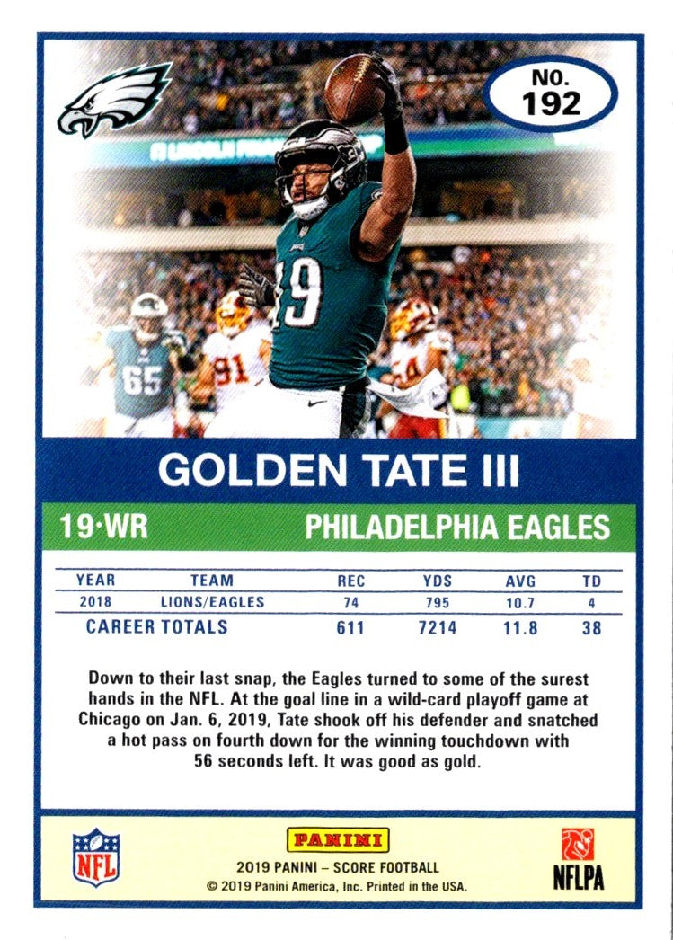 2019 Score Golden Tate III