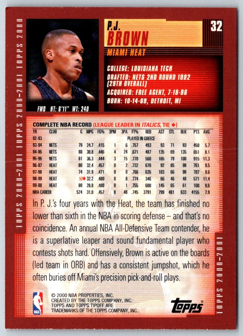 2000 Topps Tipoff P.J. Brown