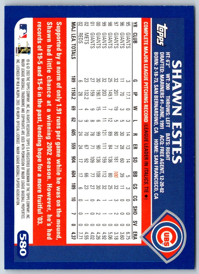 2003 Topps Shawn Estes