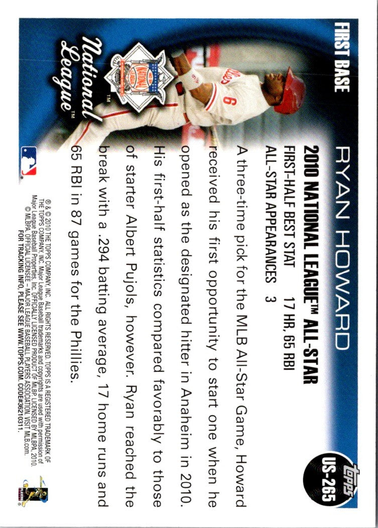 2010 Topps Update Ryan Howard