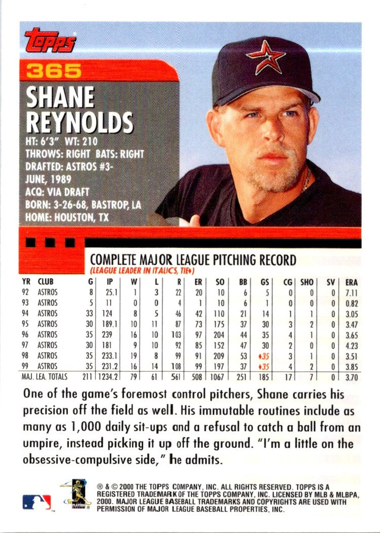 2000 Topps Shane Reynolds