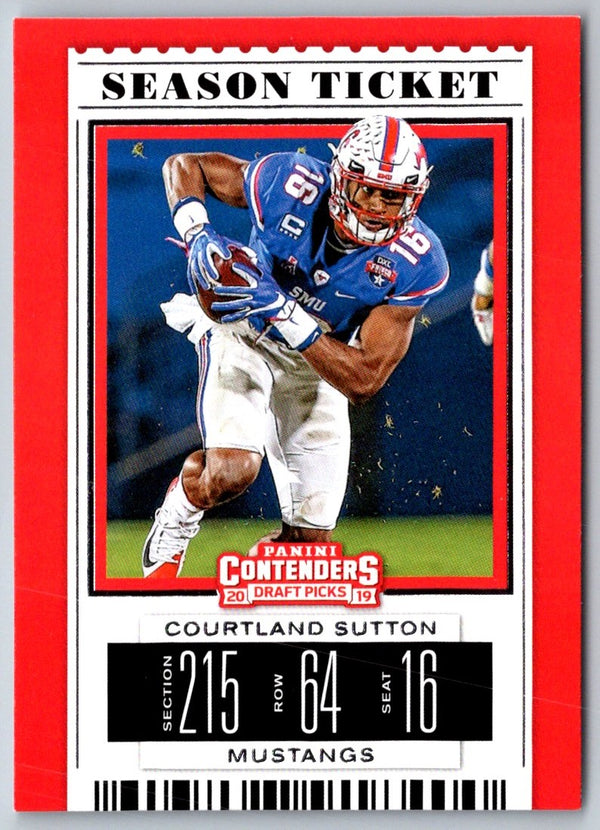 2019 Panini Contenders Draft Picks Collegiate Ticket Blue Foil Courtland Sutton #24