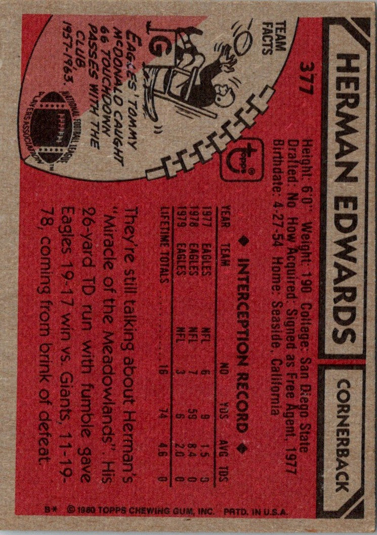 1980 Topps Herman Edwards