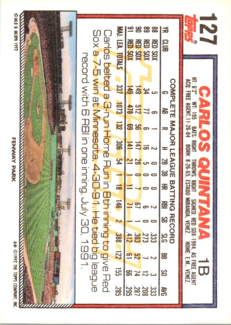 1992 Topps Carlos Quintana