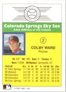 1990 CMC Colorado Springs Sky Sox Colby Ward