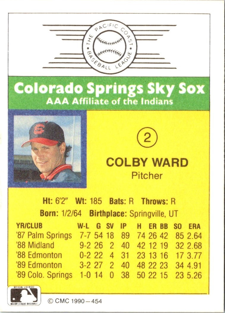 1990 CMC Colorado Springs Sky Sox Colby Ward