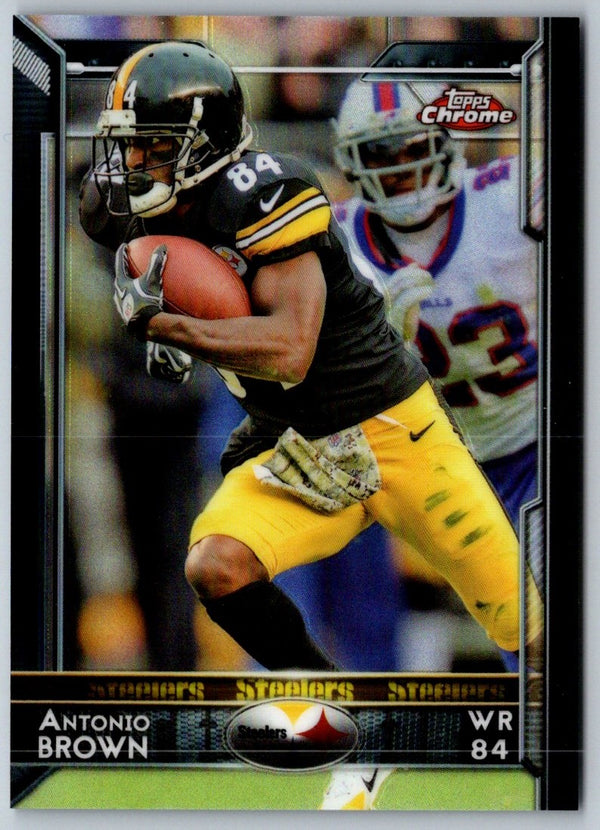 2015 Topps Chrome Blue Wave Refractor Antonio Brown #13