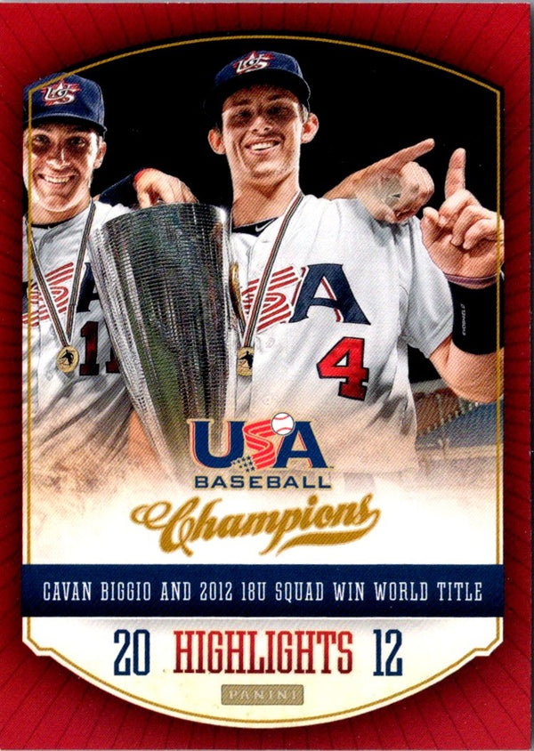 2013 Panini USA Champions Highlights Cavan Biggio and #10