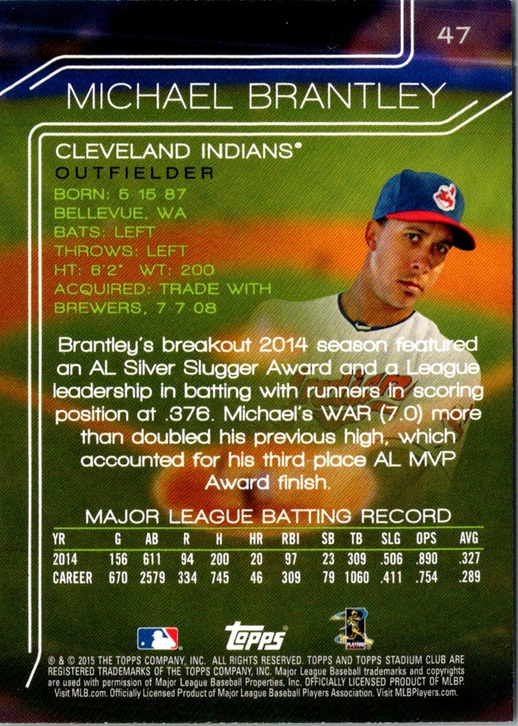 2015 Stadium Club Michael Brantley