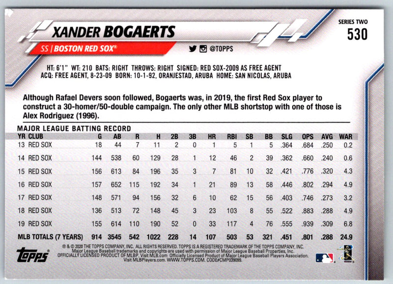 2020 Topps 582 Montgomery Xander Bogaerts