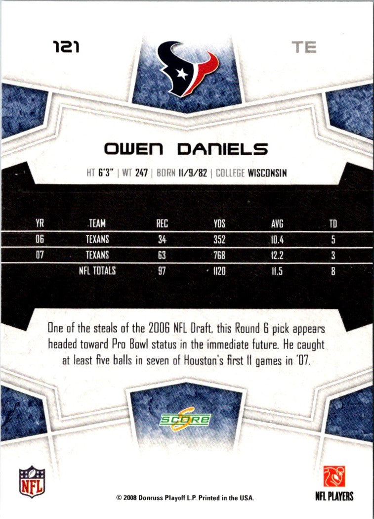 2008 Score Owen Daniels