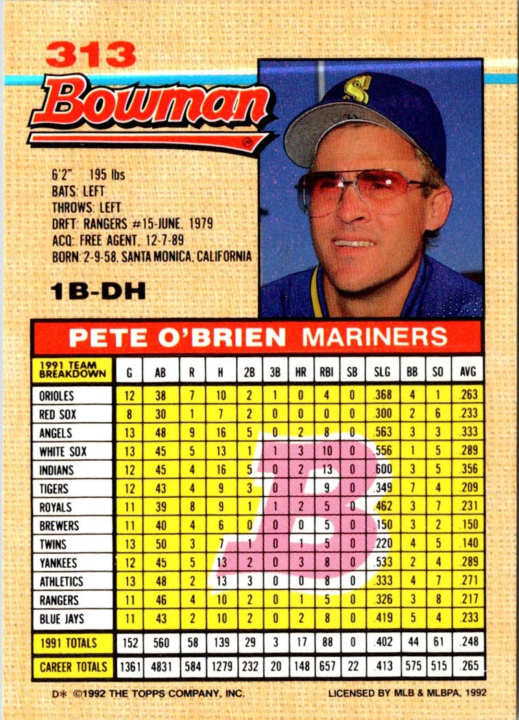 1992 Bowman Pete O'Brien