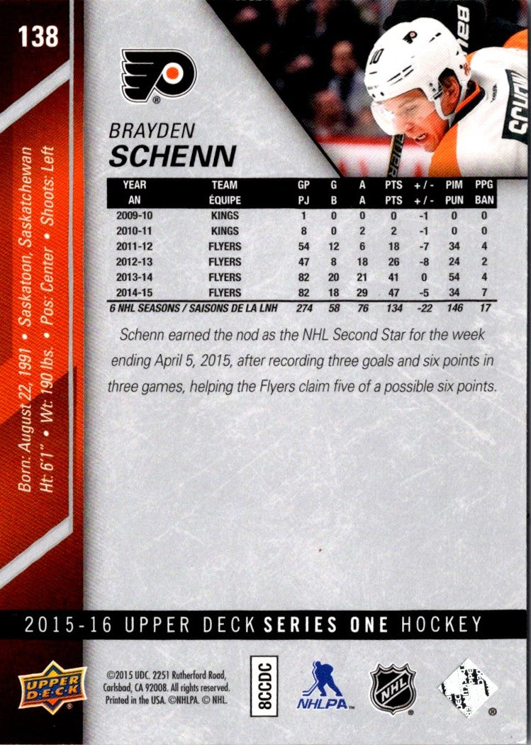 2015 Upper Deck Brayden Schenn