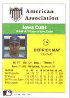 1990 CMC Iowa Cubs Derrick May #14