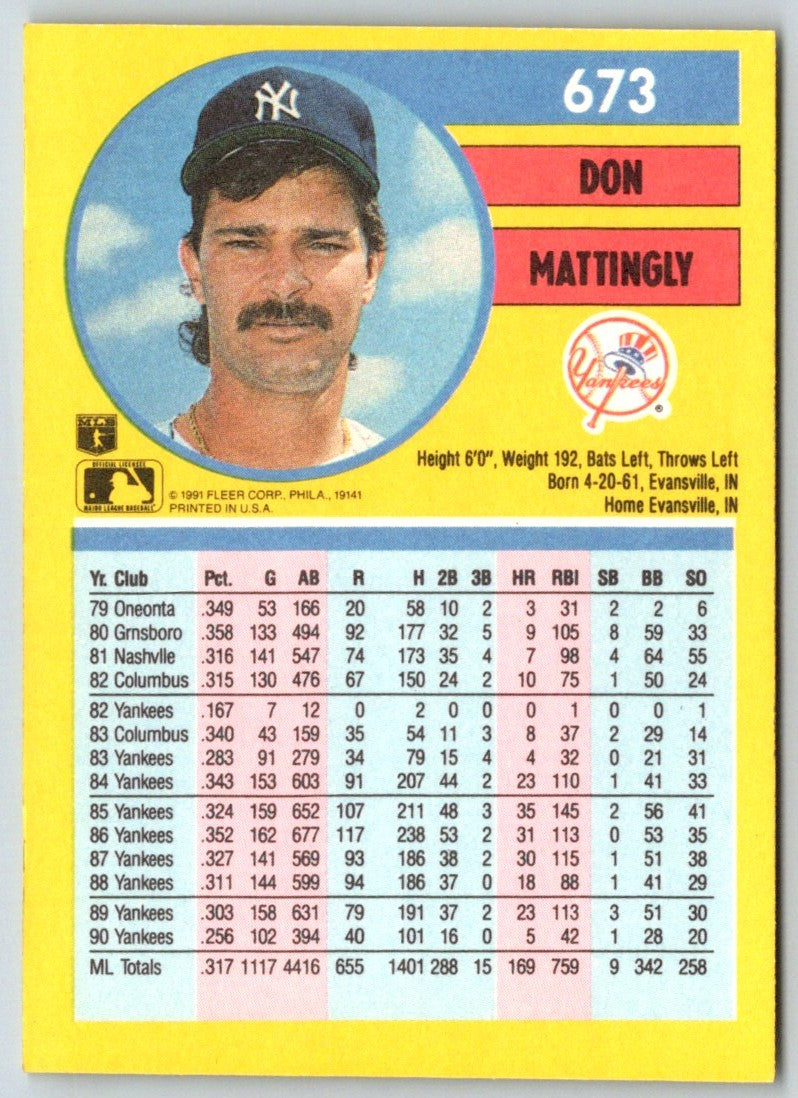 1991 Fleer Don Mattingly