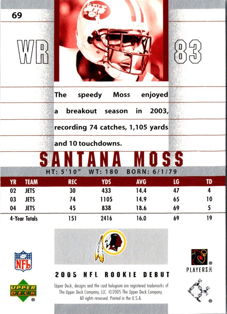 2003 Upper Deck Honor Roll Santana Moss