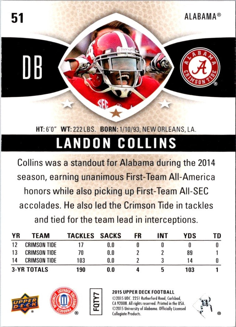 2015 Upper Deck Landon Collins