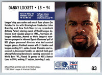 1991 Proset World League Danny Lockett #83
