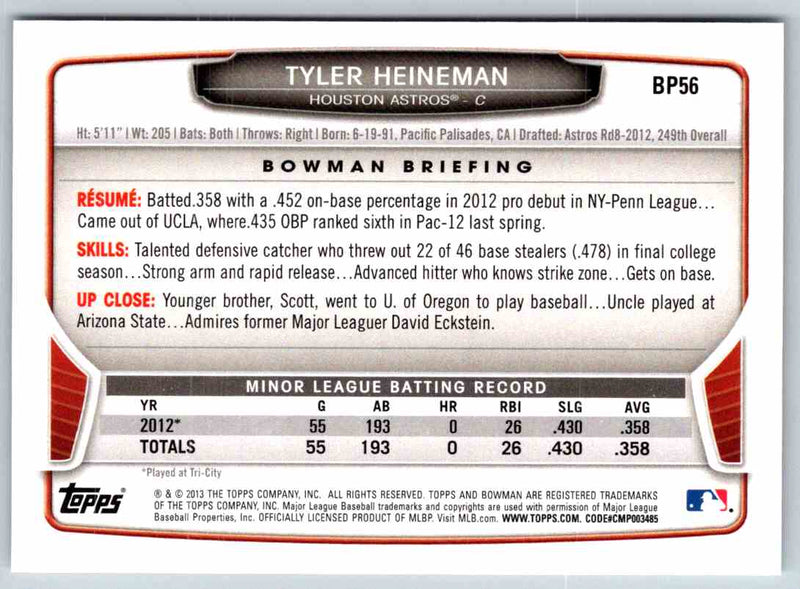 2014 Bowman Tyler Heineman