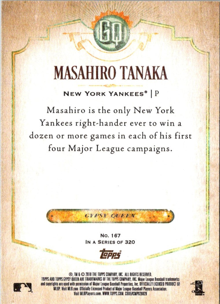 2018 Topps Gypsy Queen Masahiro Tanaka