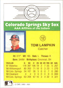 1990 CMC Colorado Springs Sky Sox Tom Lampkin