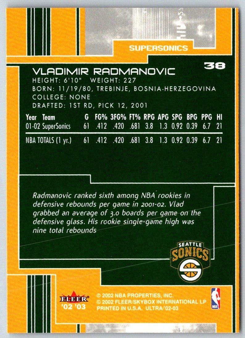 2002 Ultra Vladimir Radmanovic