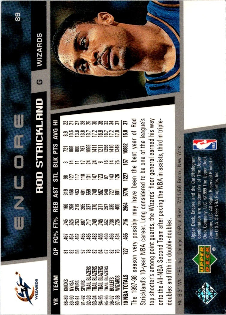 1999 Upper Deck Black Diamond Rod Strickland