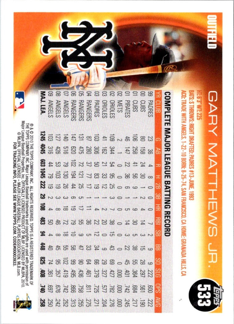 2010 Topps Gary Matthews Jr.