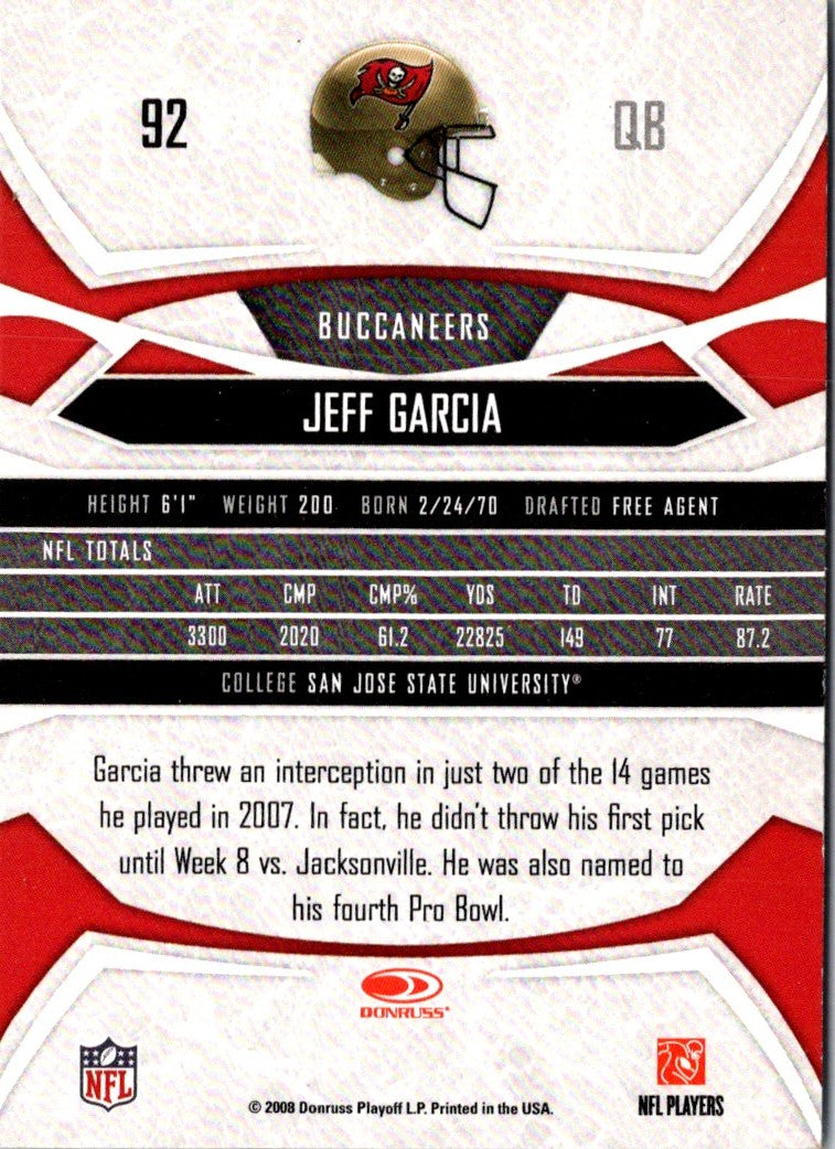 2008 Donruss Gridiron Gear Jeff Garcia