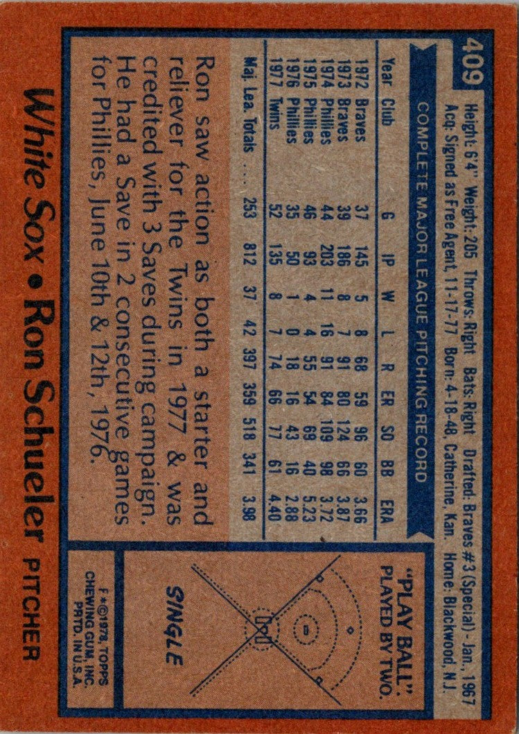 1978 Topps Ron Schueler