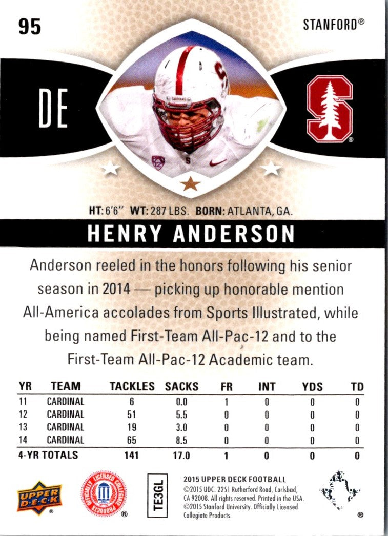 2015 Upper Deck Henry Anderson