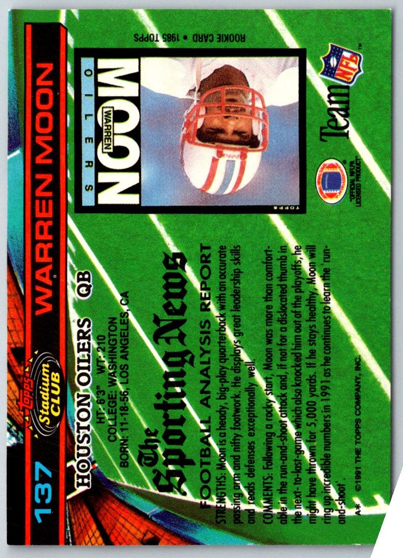 1991 Stadium Club Warren Moon