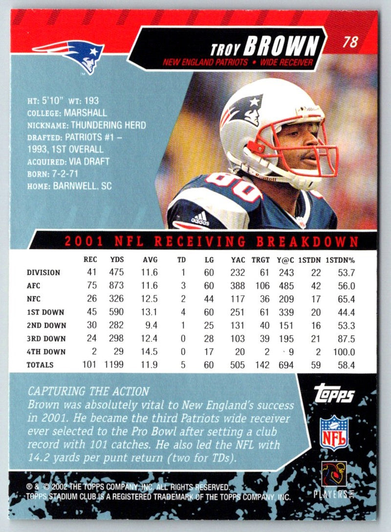 2002 Stadium Club Troy Brown