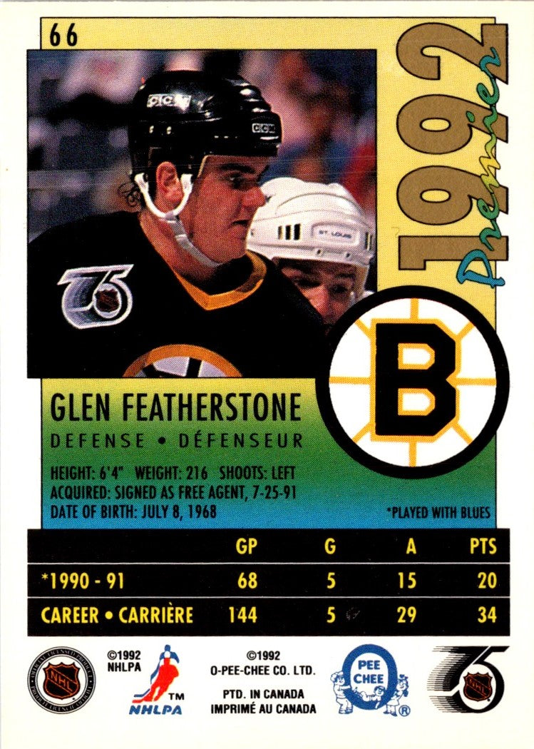 1991 O-Pee-Chee Premier Glen Featherstone