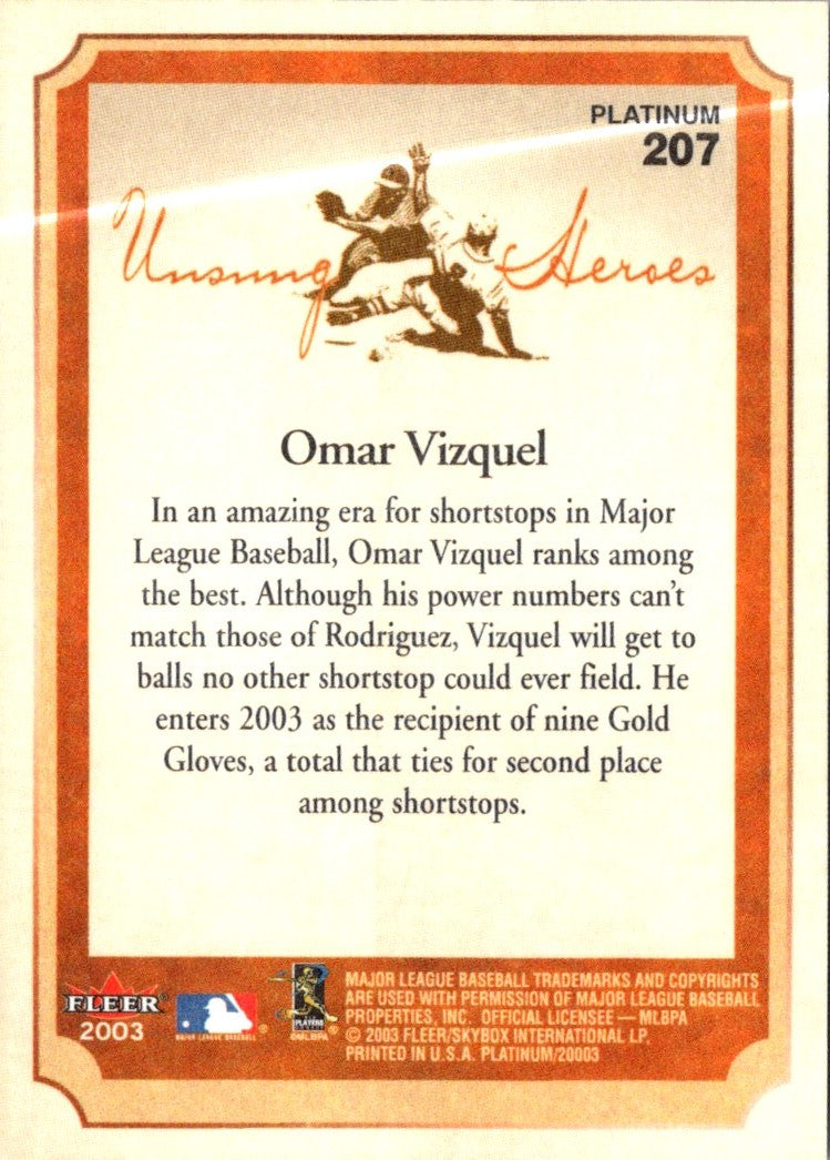 2003 Fleer Platinum Omar Vizquel