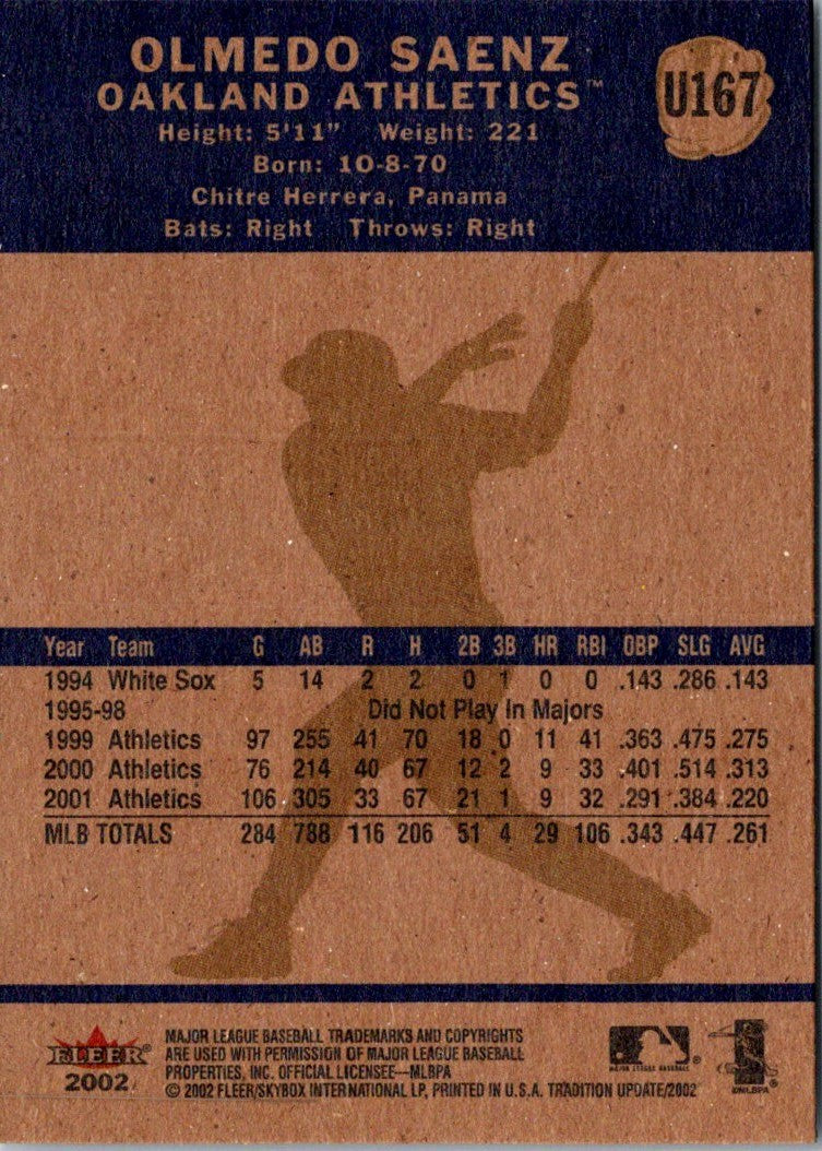 2002 Fleer Tradition Update Olmedo Saenz