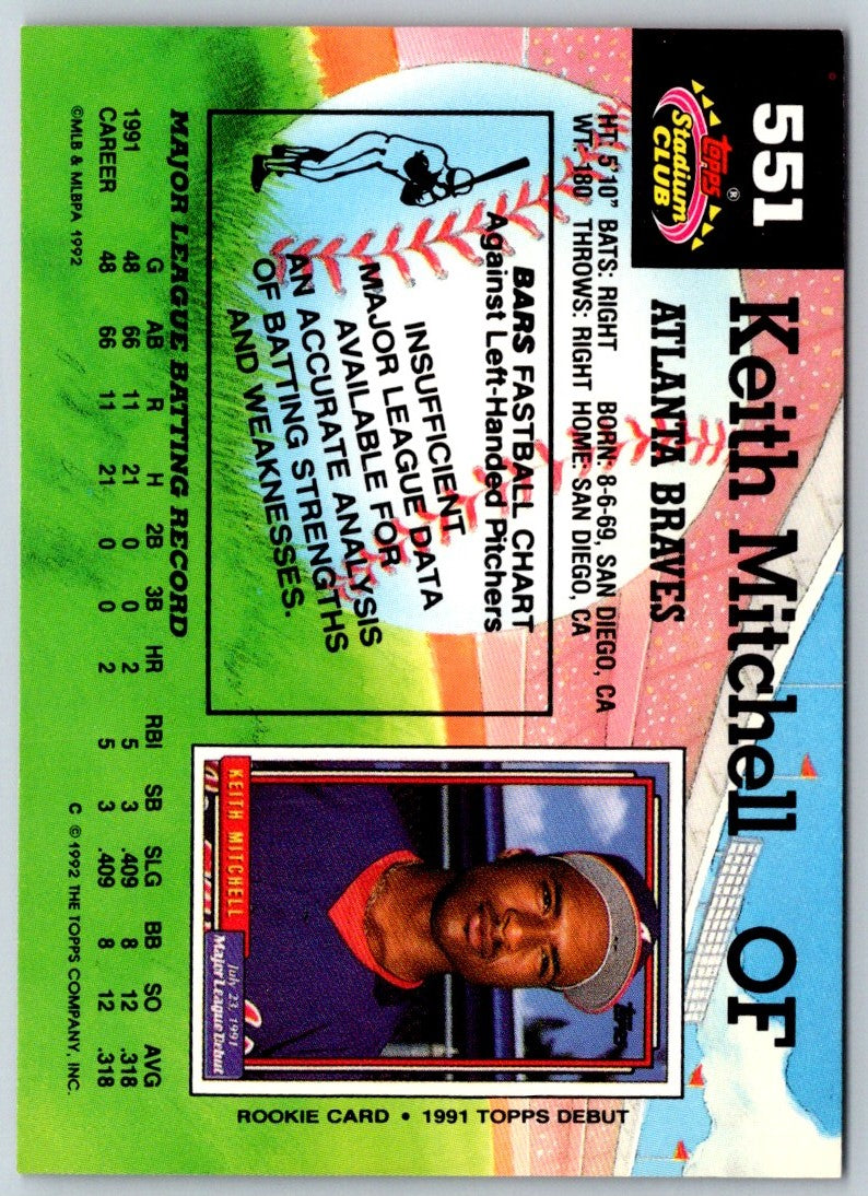 1992 Stadium Club Keith Mitchell