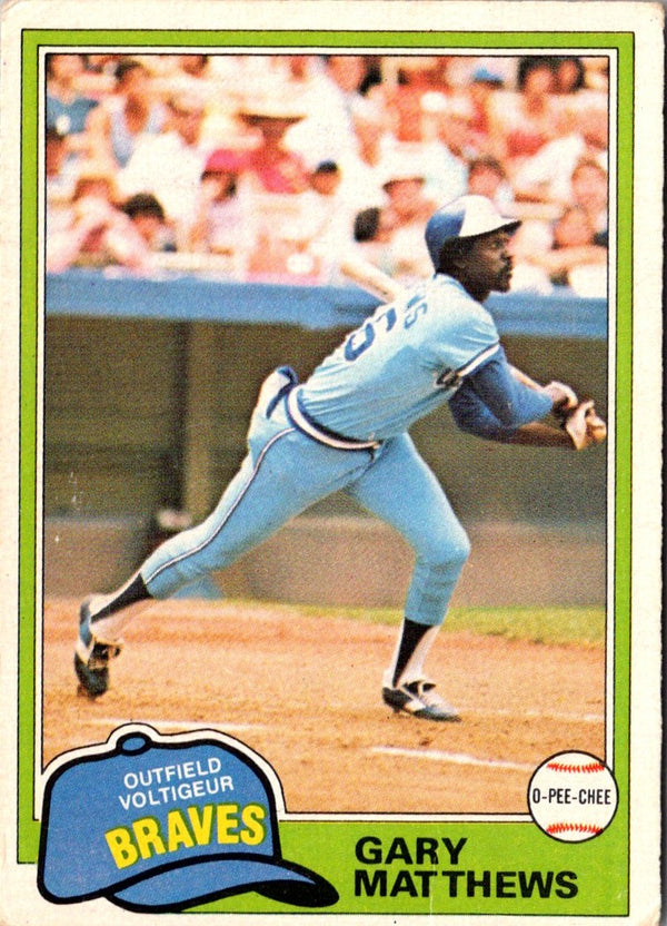 1981 O-Pee-Chee Gary Matthews #186