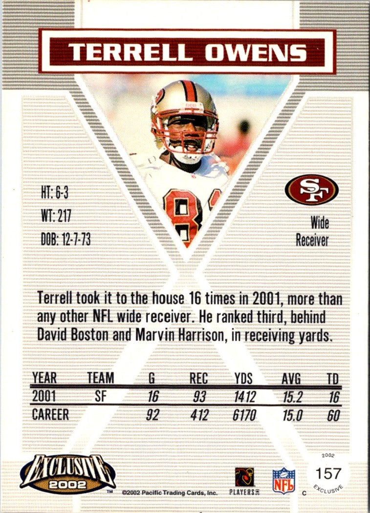 2002 Pacific Exclusive Gold Terrell Owens