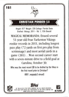 2012 Topps Magic Christian Ponder #161